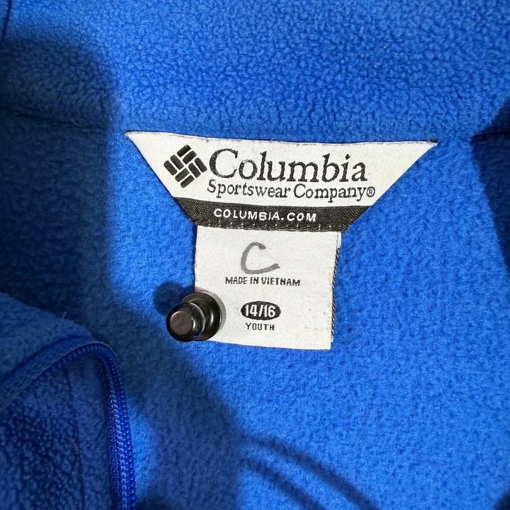Columbia Fleece Jacket Kids Youth Blue‎ Black Full Zip Outdoor Adventure Warm